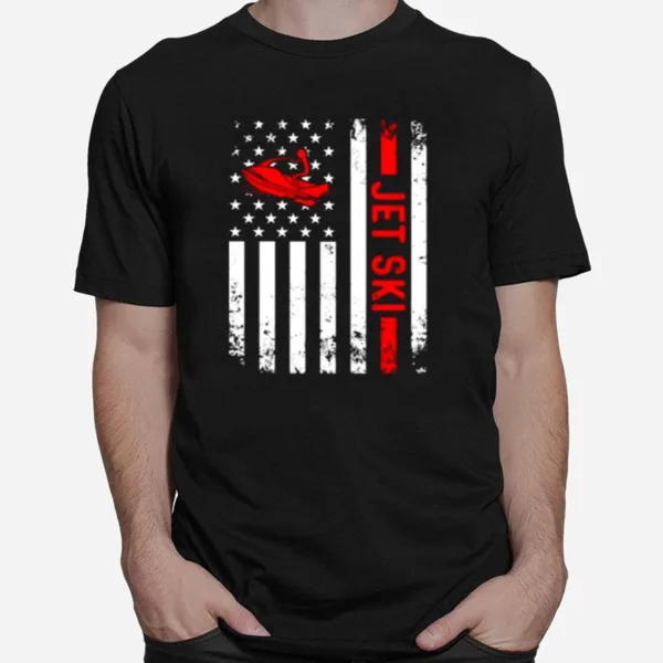 Let? Ski American Flag Unisex T-Shirt