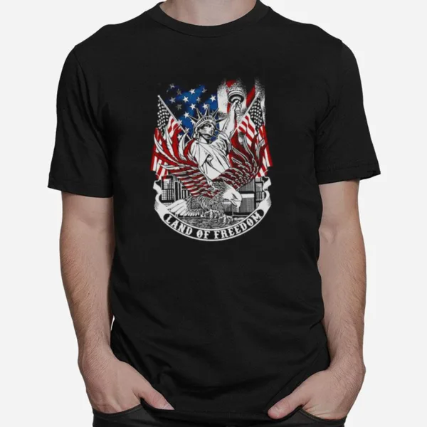 Liberty Eagle American Flag Land Of Freedom Unisex T-Shirt