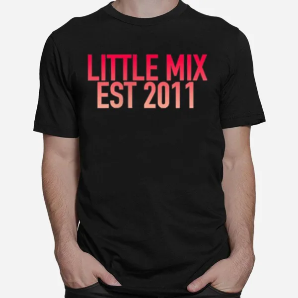 Little Mix - Ten Year Gradient Tracklist Front Back Print Unisex T-Shirt