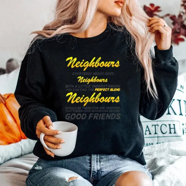 Lyric Sheet Design With Grey Text [Neighbs] Neighbours Tv Show Unisex T-Shirt