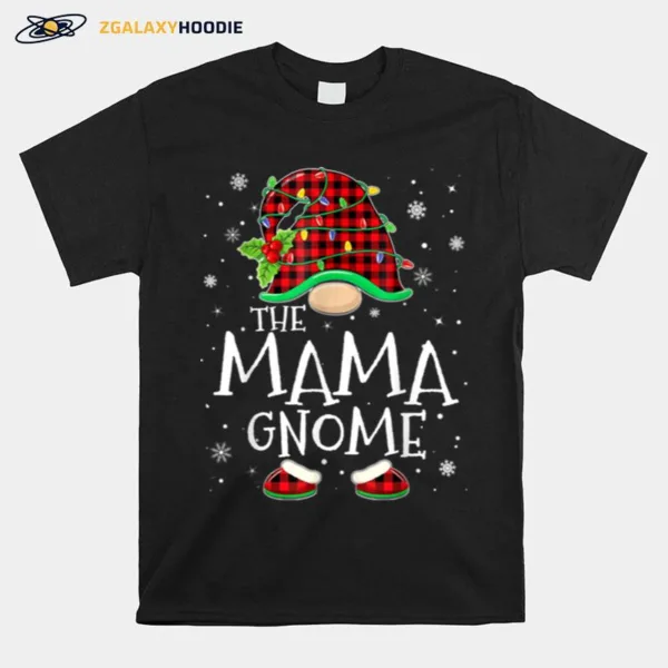 Mama Gnome Red Plaid Matching Family Christmas Pajama Unisex T-Shirt