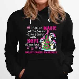 May The Magic Of The Season Fill Our Hearts With Hope Breast Cancer Awareness Christmas Unisex T-Shirt