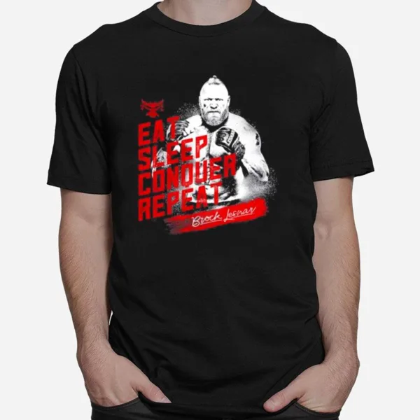 Men? Black Brock Lesnar Eat Sleep Conquer Repea Unisex T-Shirt