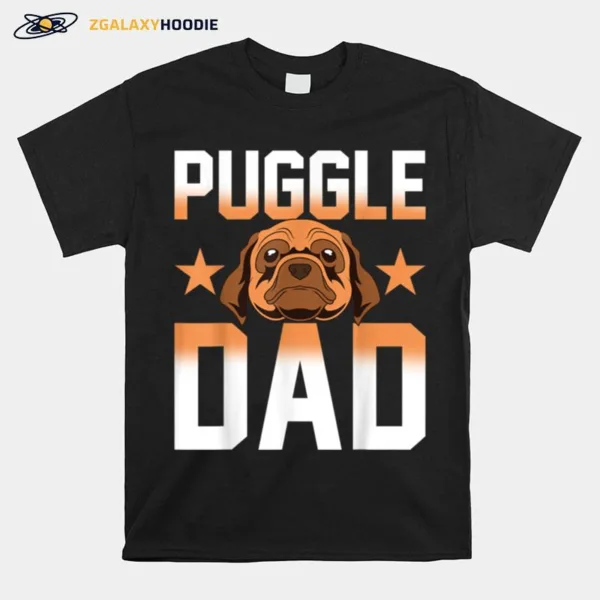 Mens Daddy Puggle Dad Dog Owner Dog Lover Pet Animal Puggle Unisex T-Shirt