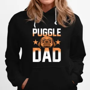 Mens Daddy Puggle Dad Dog Owner Dog Lover Pet Animal Puggle Unisex T-Shirt