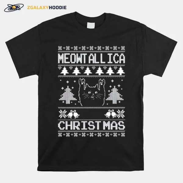 Meowtallica Xmas Ugly Christmas Unisex T-Shirt