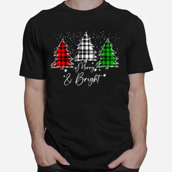 Merry And Bright Christmas Family Pajamas Matching Unisex T-Shirt