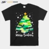 Merry Bookmas Books Pine Tree Funny Reading Lover Christmas Unisex T-Shirt