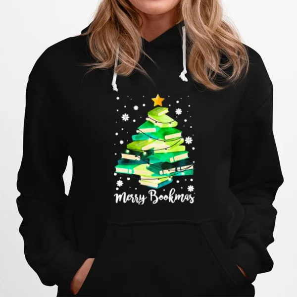 Merry Bookmas Books Pine Tree Funny Reading Lover Christmas Unisex T-Shirt