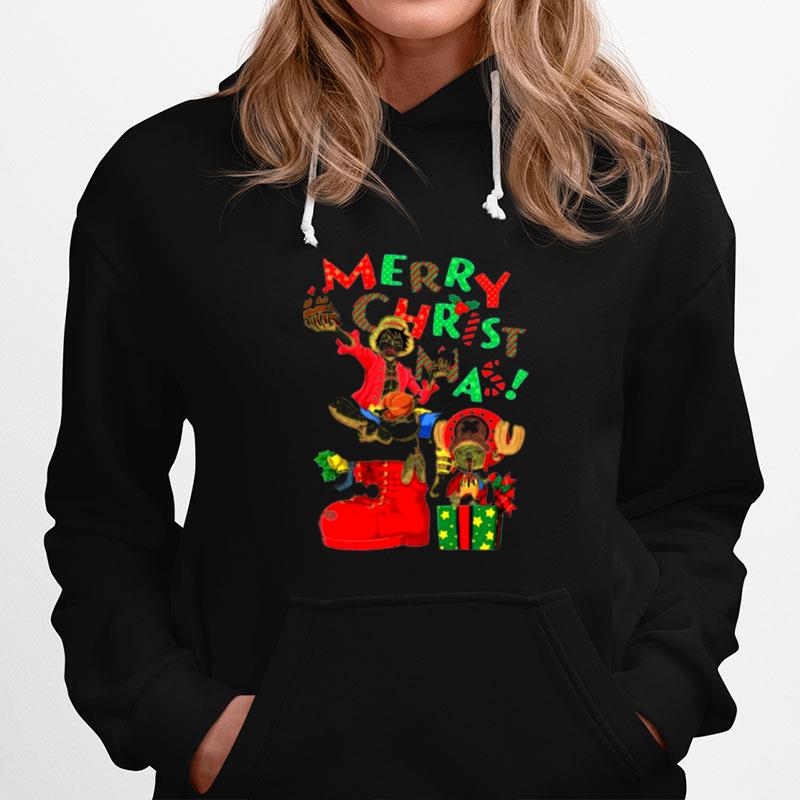 Merry Christmas From Luffy And Chopper In Santa Shoes One Piece Unisex T-Shirt