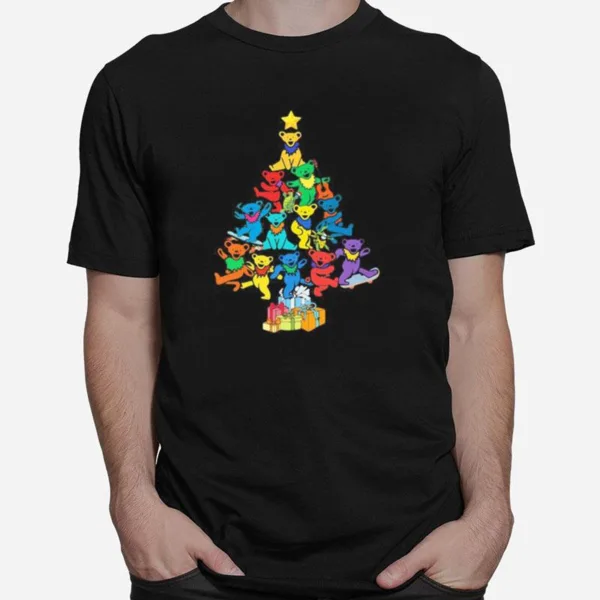 Merry Christmas Tree Bears Color Unisex T-Shirt
