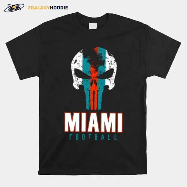 Miami Pro Football Cool Grunge Punisher Mask Logo Unisex T-Shirt