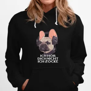 Mops Mit Hedset Ich Hor Dich Nicht Ich Zocke Lustiges Hunde Unisex T-Shirt