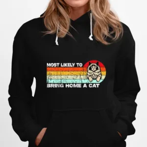 Most Likely To Bring Home A Cat Cute Cat Lovers Christmas Unisex T-Shirt