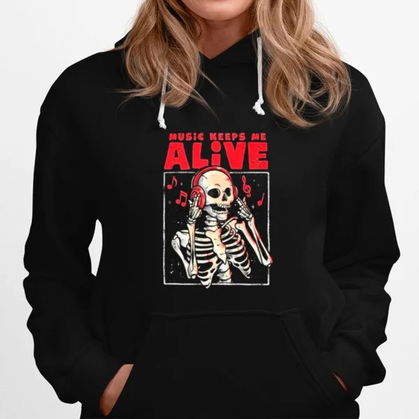 Music Keeps Me Alive Dead Skull Evil Unisex T-Shirt