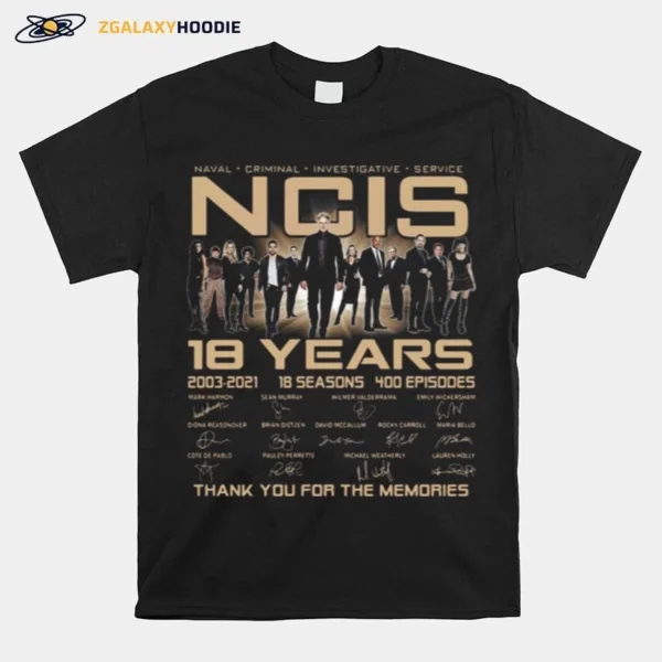 Naval Criminal Ncis 18 Years Signatures Thank You For The Memories Unisex T-Shirt