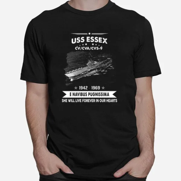 Navy Uss Essex Cv 9 Military Army Unisex T-Shirt