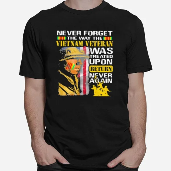 Never Forget The Way Vietman Veteran Was Treated Upon Return Never Again Unisex T-Shirt