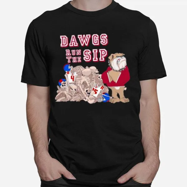 Nice Dawgs Run The Sip Georgia Bulldogs Unisex T-Shirt