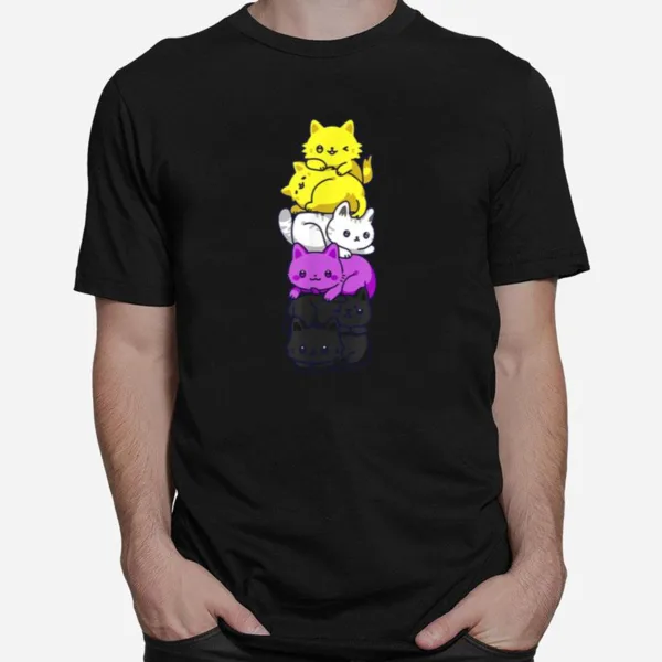 Nonbinary Pride Cat Lgbt Non Binary Flag Unisex T-Shirt