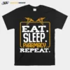 Nurse Logo Eat Sleep Pharmacy Repeat Unisex T-Shirt