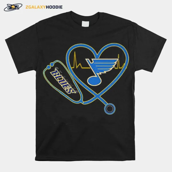 Nurse St. Louis Blues Stethoscope Heart Heartbeat Unisex T-Shirt