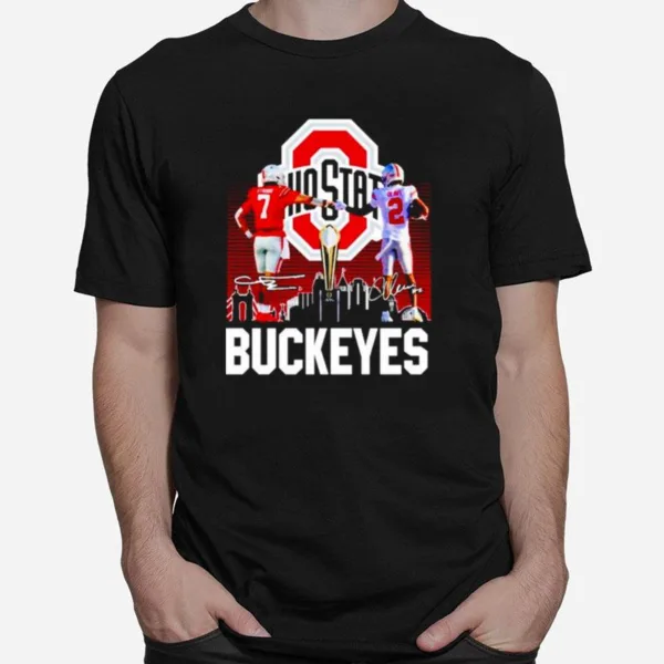 Ohio State Buckeyes Stroud And Olave Signatures Unisex T-Shirt