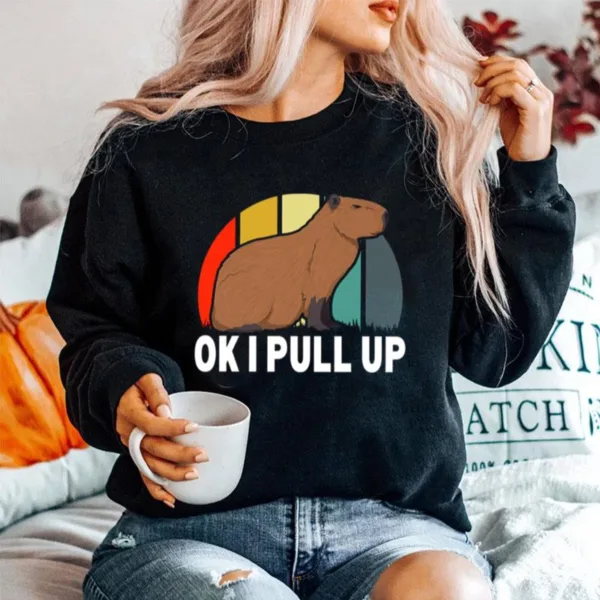 Ok I Pull Up Capybara Retro Vintage Funny Rodent Animal Unisex T-Shirt