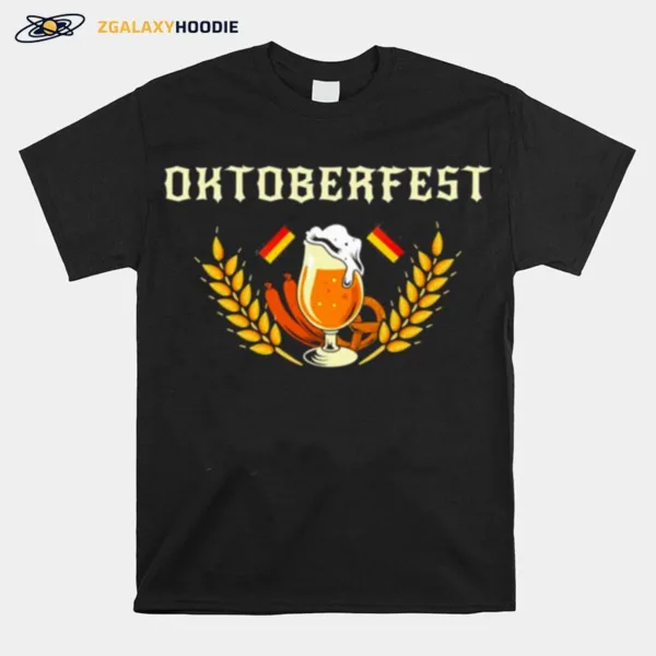 Oktoberfest German Flag Beer Festival Sausage Vintage Unisex T-Shirt