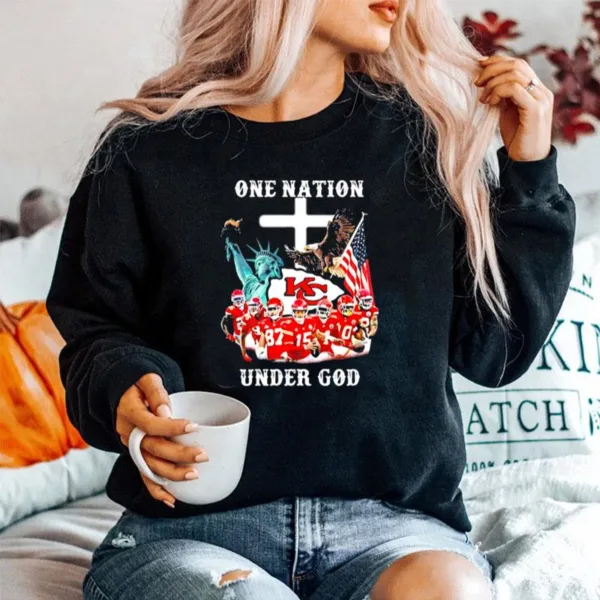 One Nation Under God Chiefs Eagle American Flag Unisex T-Shirt