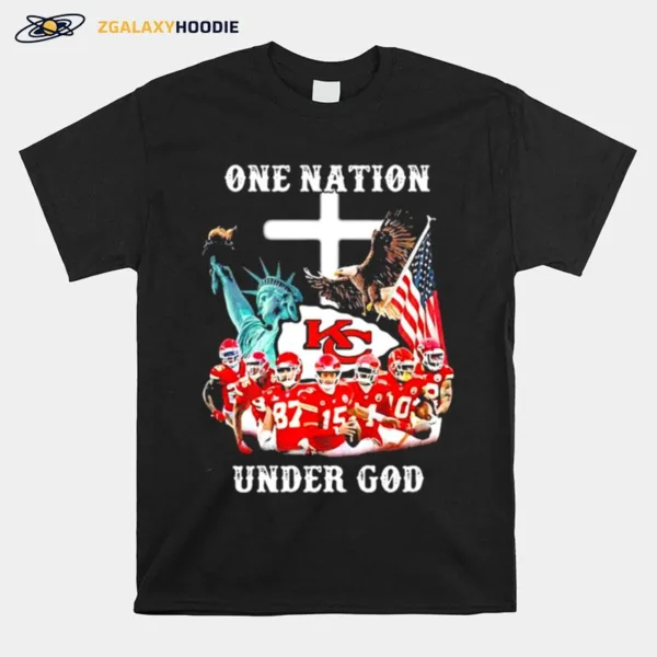 One Nation Under God Chiefs Eagle American Flag Unisex T-Shirt