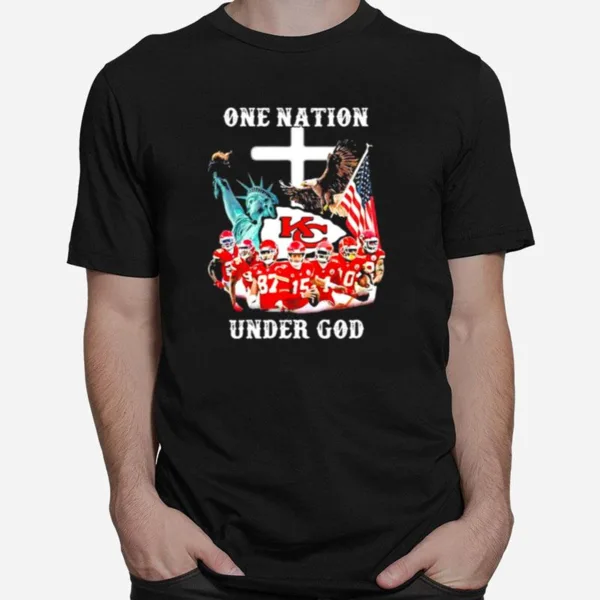 One Nation Under God Chiefs Eagle American Flag Unisex T-Shirt