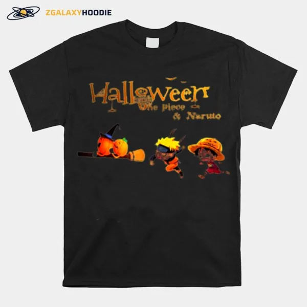 One Piece And Naruto Boo Costume Spiders Ghosts Halloween Spooky Nigh Unisex T-Shirt