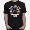 Paw Dog Best Dog Dad Ever American Flag Unisex T-Shirt