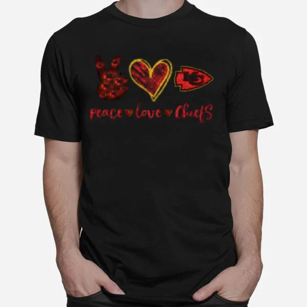 Peace Love Kansas City Chiefs Football Logo Unisex T-Shirt