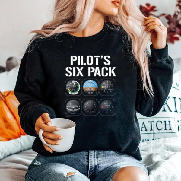 Pilots Six Pack Funny Pilot Aviation Flying Unisex T-Shirt