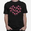 Pink Flamingo Heart Happy Valentine? Day Flamingo Lovers Unisex T-Shirt