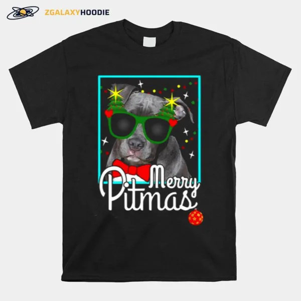 Pitbull Funny Pit Bull Dog Christmas Unisex T-Shirt