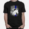 Police Horse Mounted Patrol American Flag Unisex T-Shirt