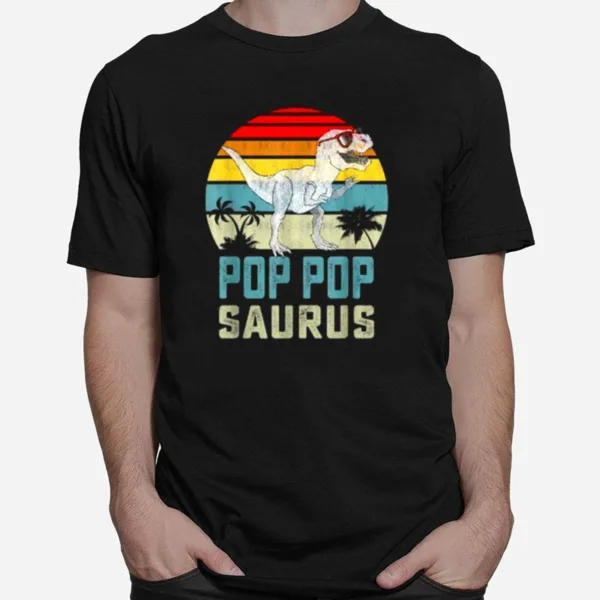 Pop Popsaurus T Rex Dinosaur Pop Pop Saurus Vintage Unisex T-Shirt