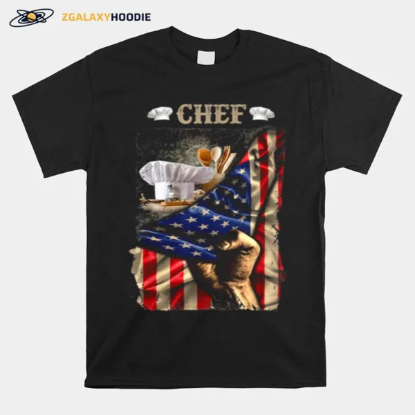 Proud Chef American Flag Love Chef Job Unisex T-Shirt