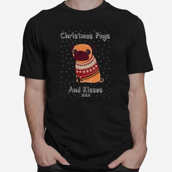 Pugs And Kisses Men? Christmas Unisex T-Shirt