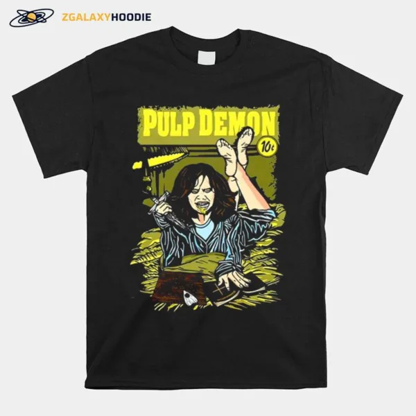 Pulp Demon The Exocist Regan Cover Pulp Fiction Scary Movie Unisex T-Shirt