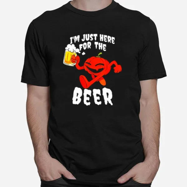 Pumpkin I? Just Here For The Beer Halloween Unisex T-Shirt