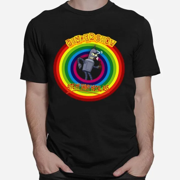 Rainbow Design Bender Robot The Futurama Unisex T-Shirt