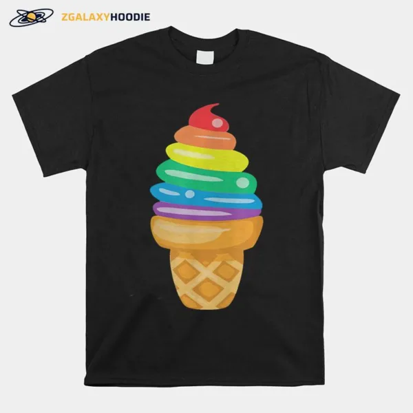 Rainbow Ice Cream Lesbian Gay Pride Lgbt Gifts Unisex T-Shirt