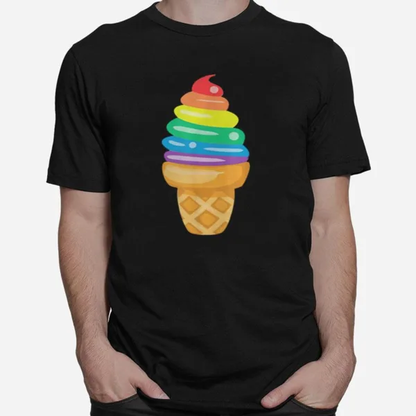 Rainbow Ice Cream Lesbian Gay Pride Lgbt Gifts Unisex T-Shirt