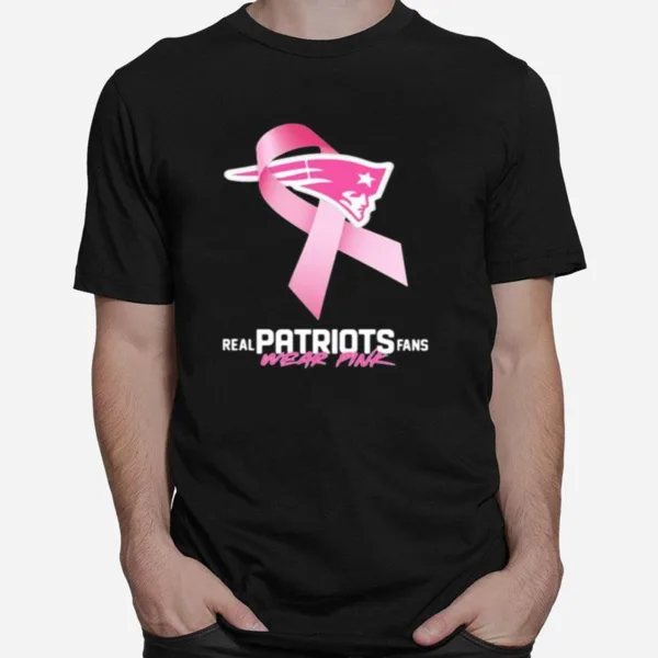 Real Patriots Fans Wear Pink Logo Cancer Awareness Unisex T-Shirt