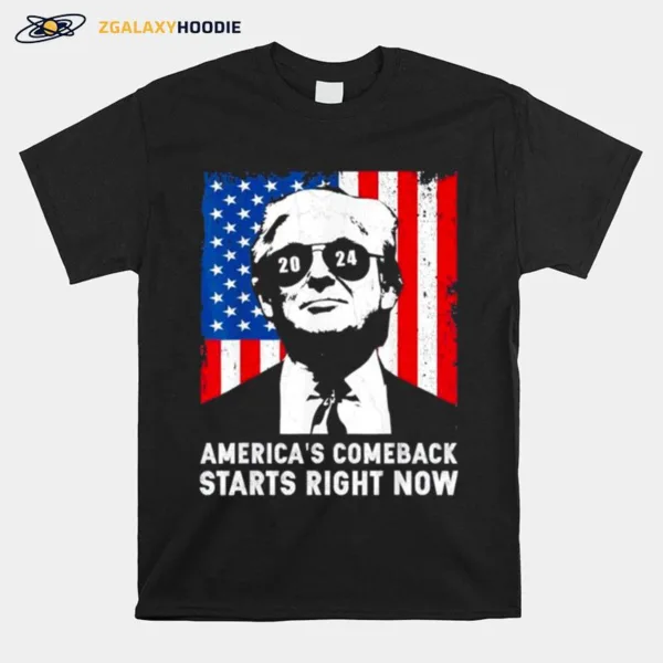 Retro America? Comeback Starts Right Now Support Trump 2024 Unisex T-Shirt