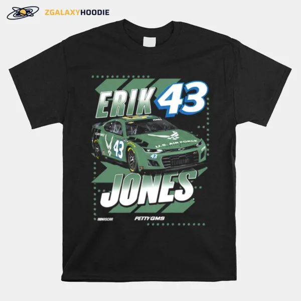 Retro Erik Jones Checkered Flag Us Air Force Car Unisex T-Shirt